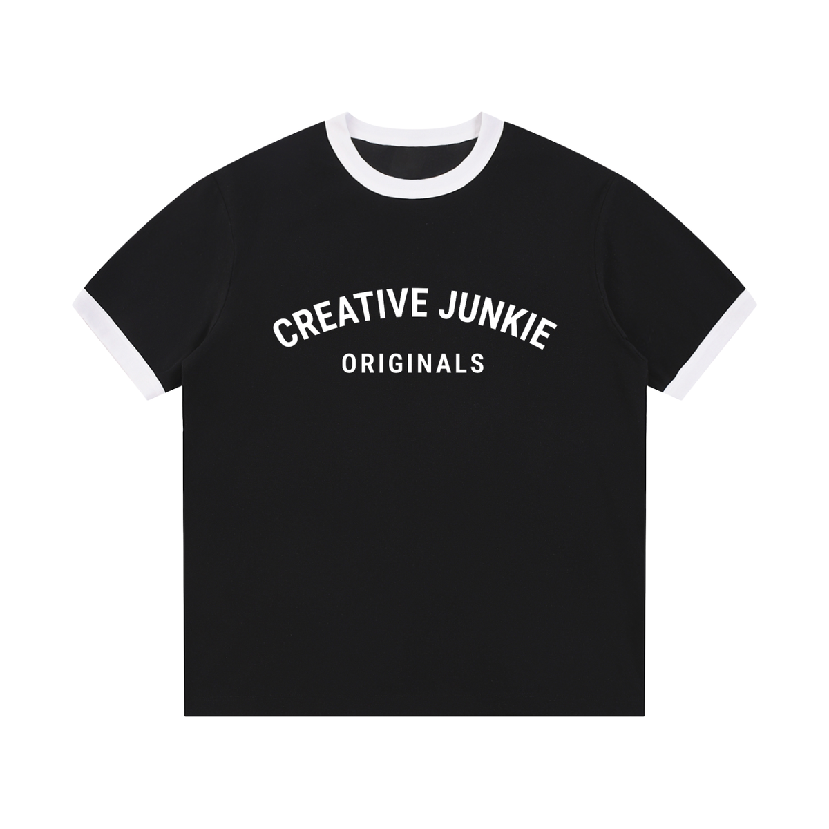 Contrast Edge Ribbed Crewneck T-Shirt
