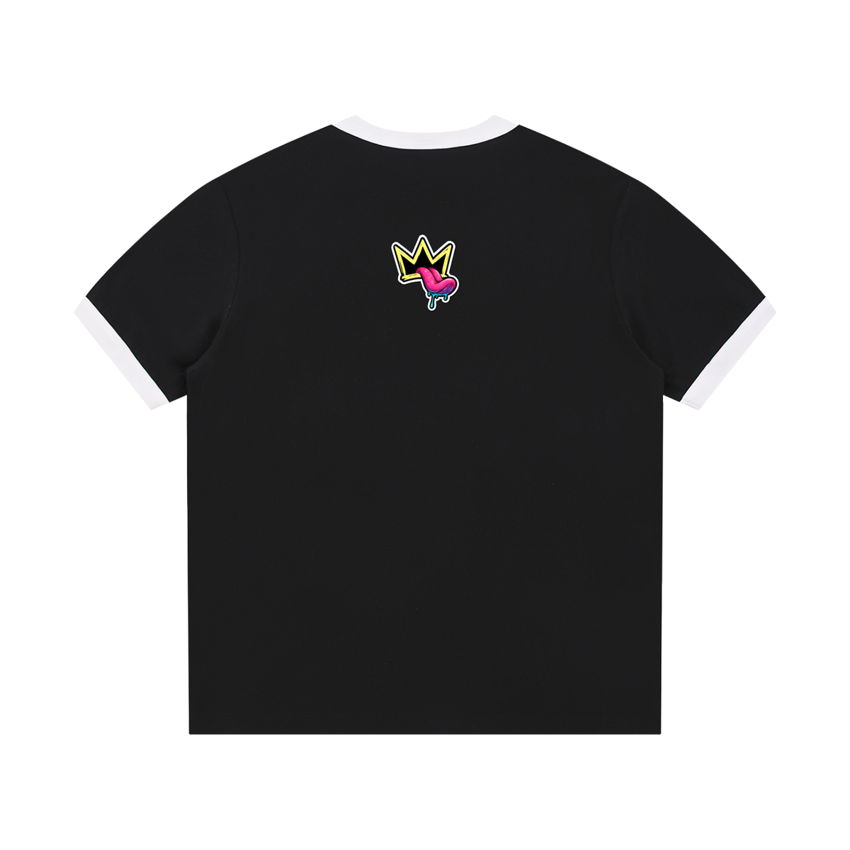 Contrast Edge Ribbed Crewneck T-Shirt