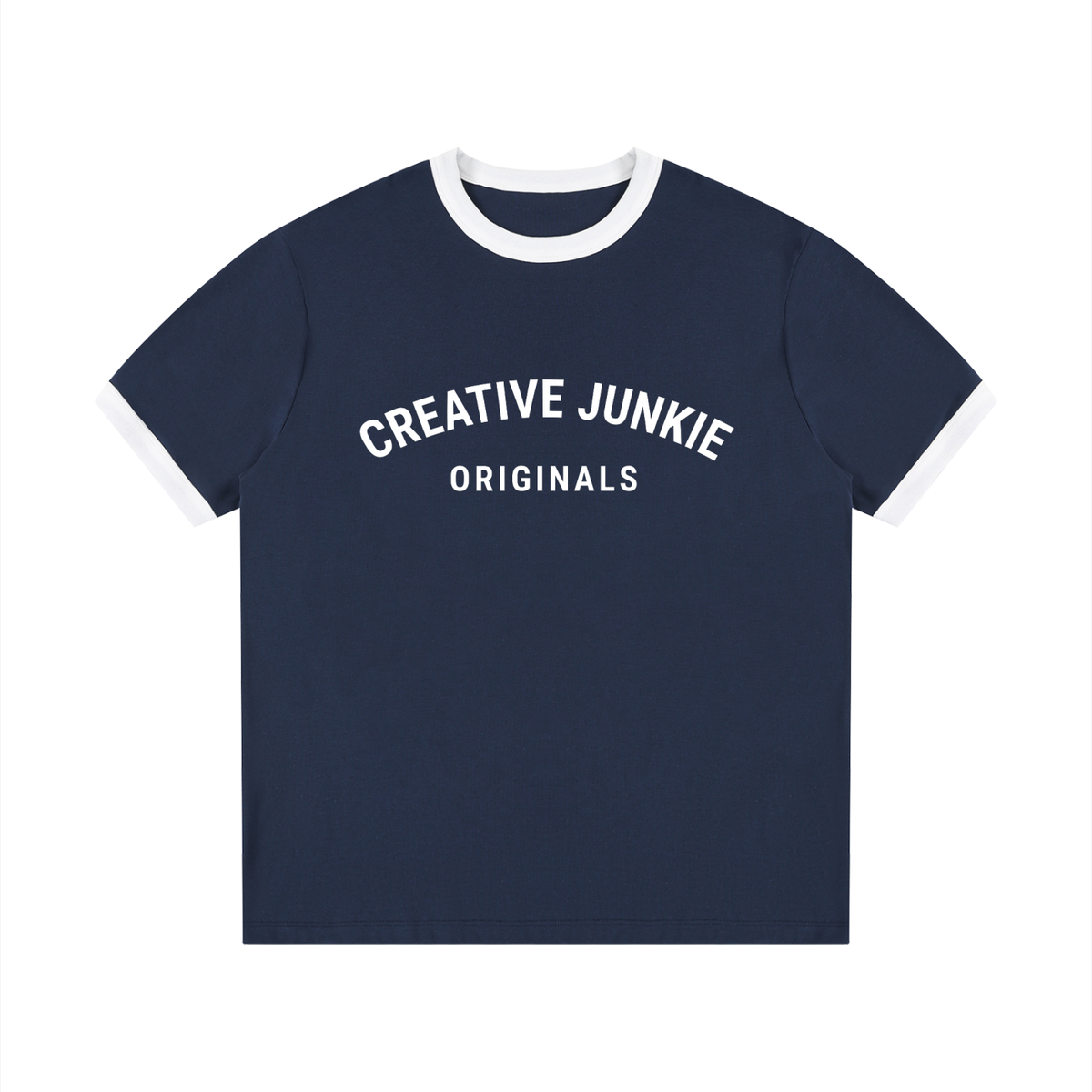 Contrast Edge Ribbed Crewneck T-Shirt