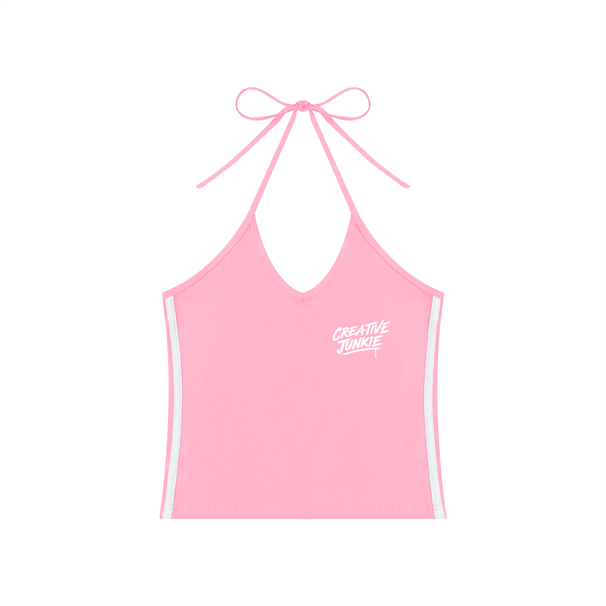Color Block Halter Crop Tank Top