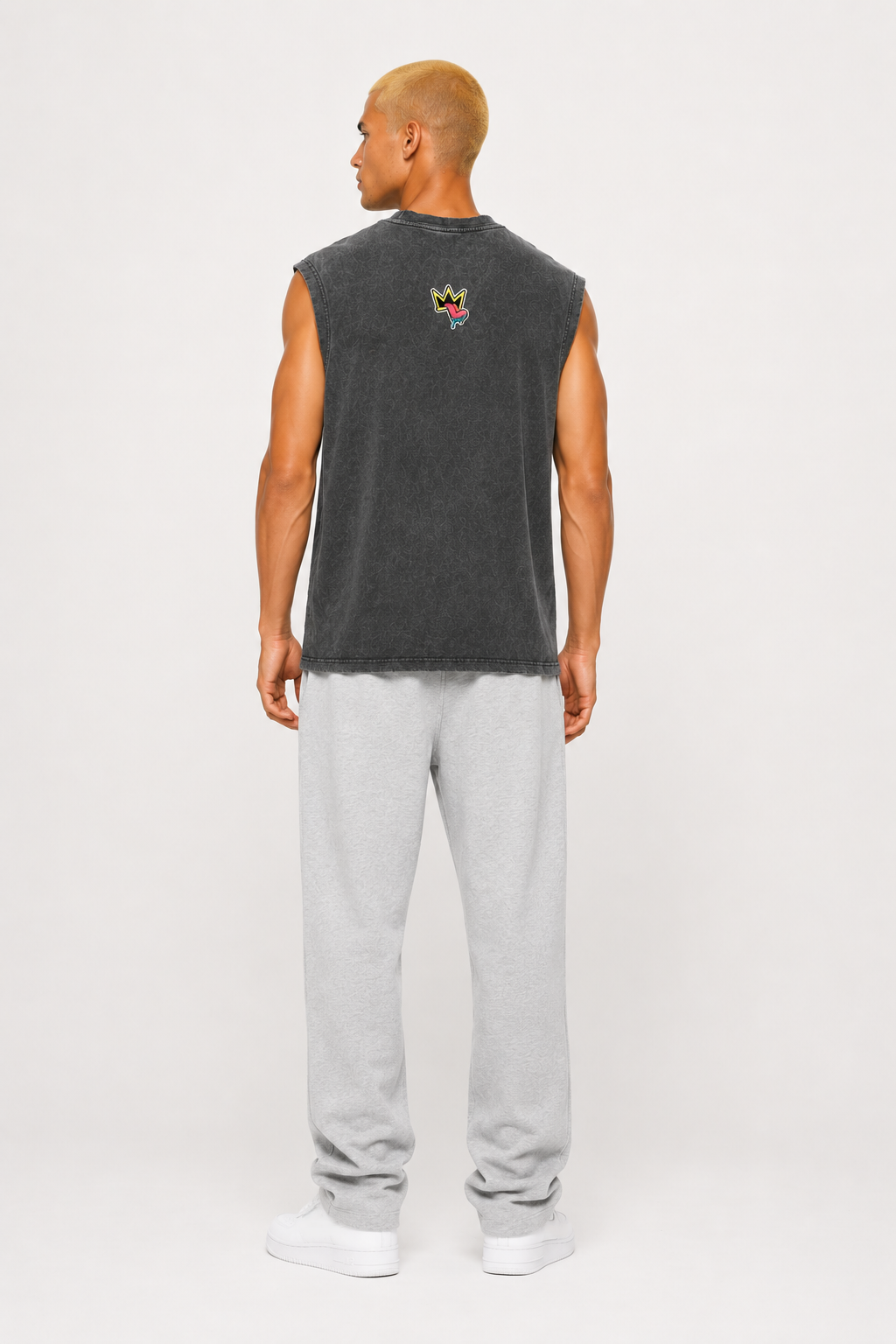 Snow Washed Frayed Hem Tank Top