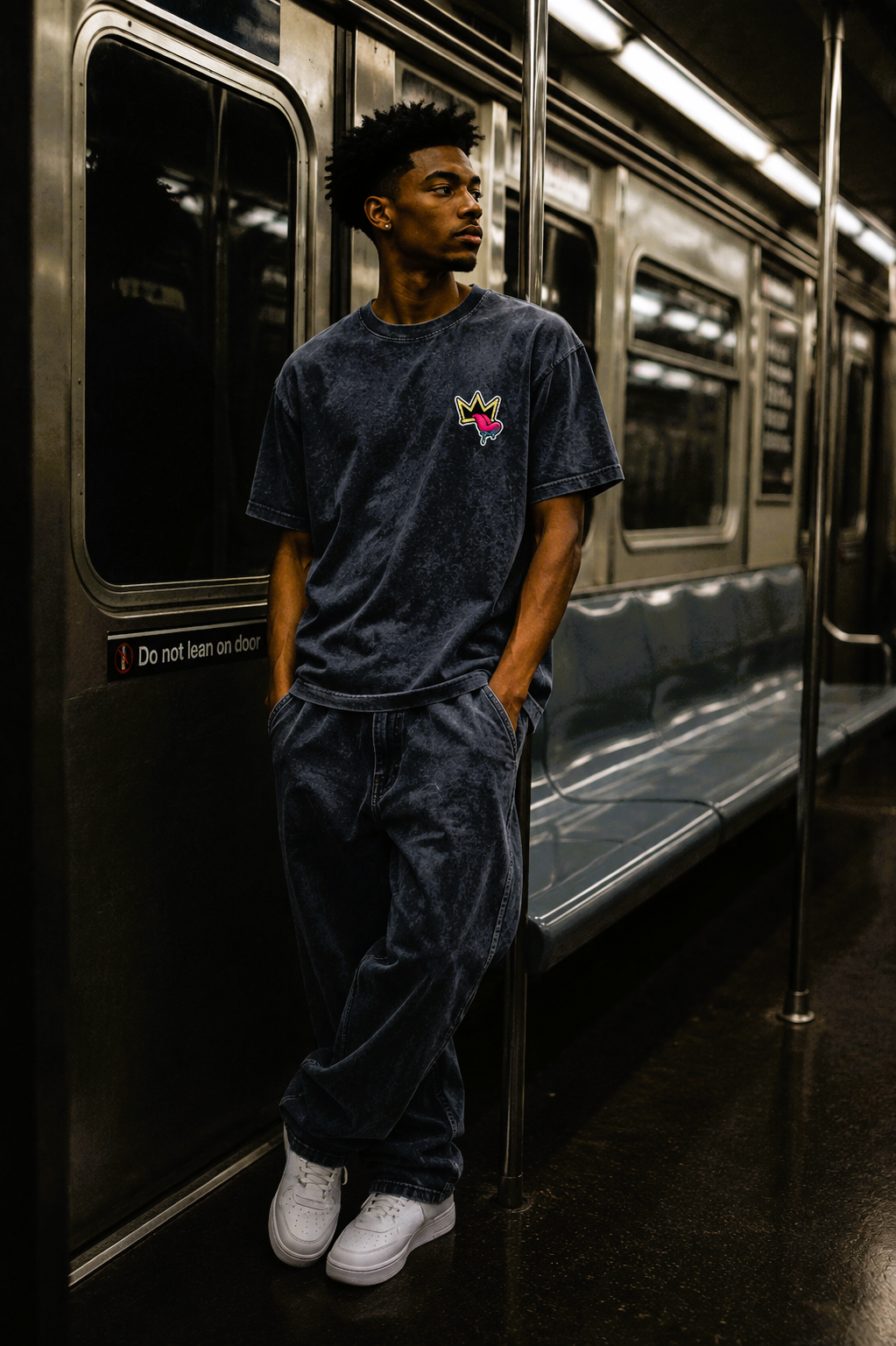 Snow Washed Oversized Cotton T-Shirt