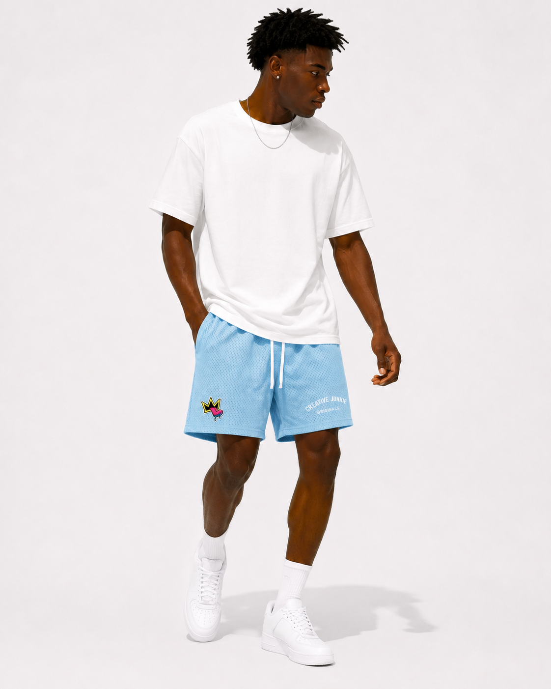 Mesh Drawstring Shorts