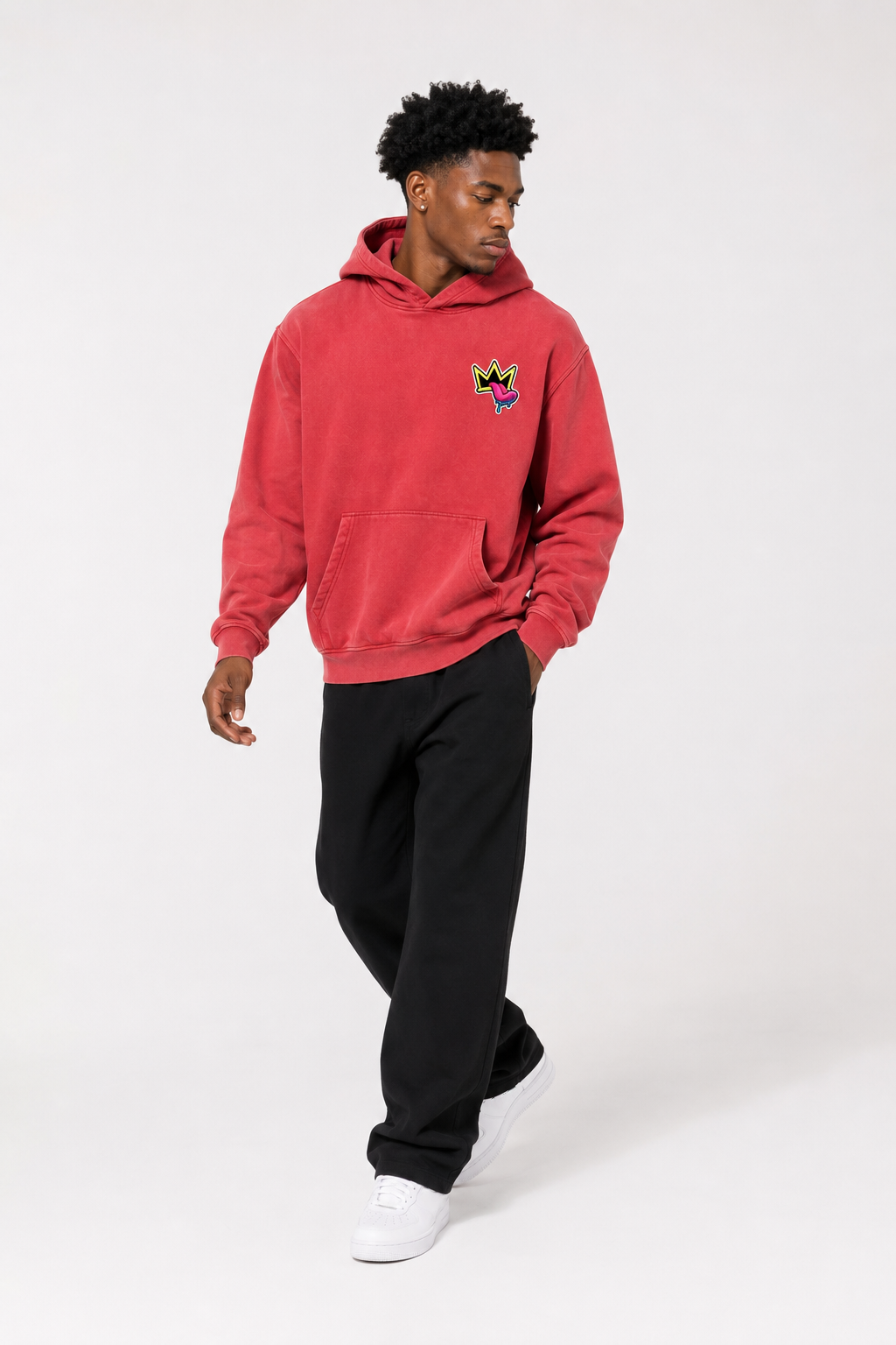 Snow Wash Fleece Oversize Hoodie