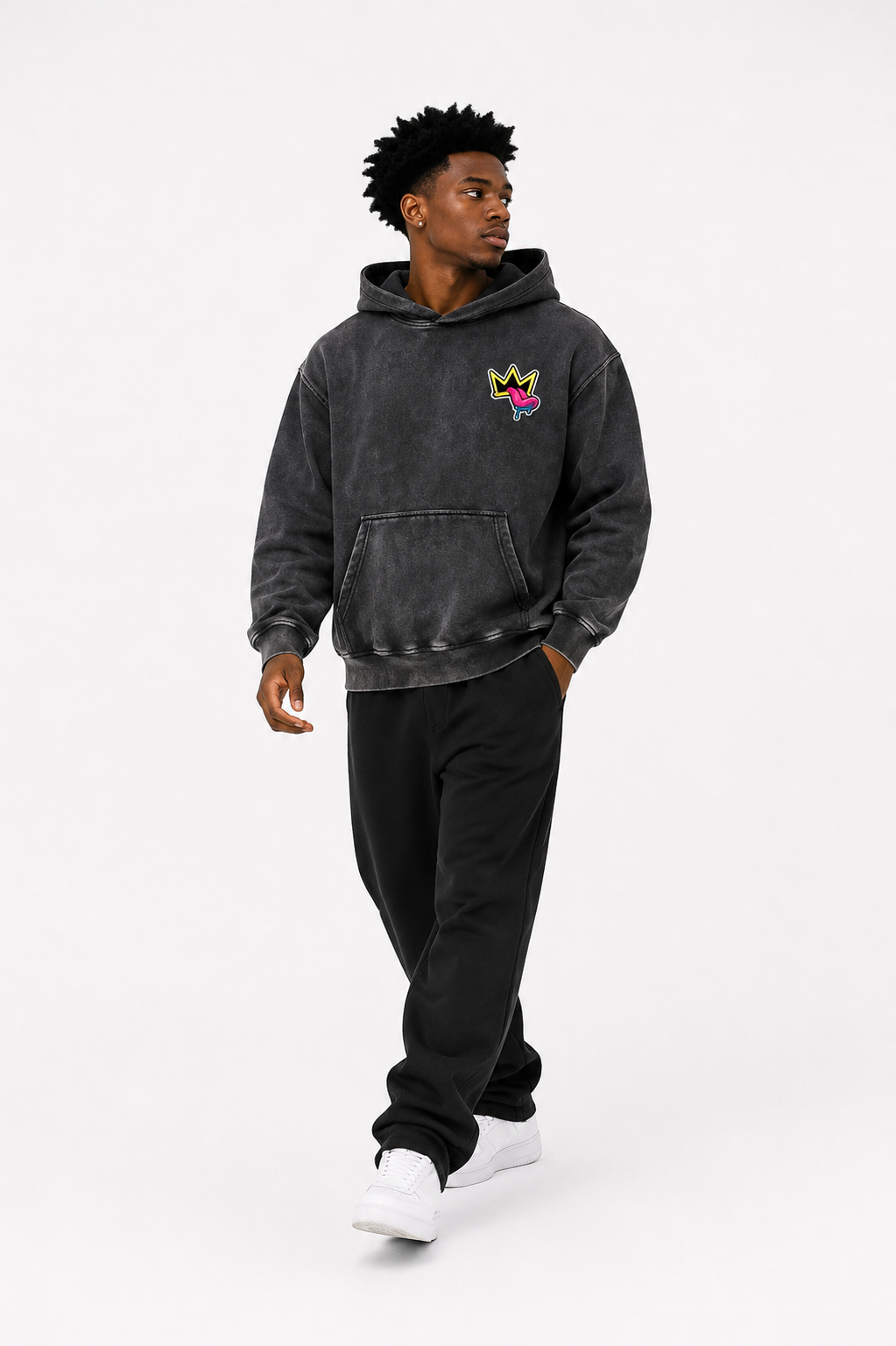 Snow Wash Fleece Oversize Hoodie