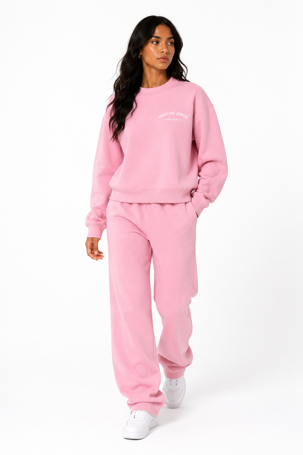 Essential Fleece Mock-Neck Crew Sweatshirt