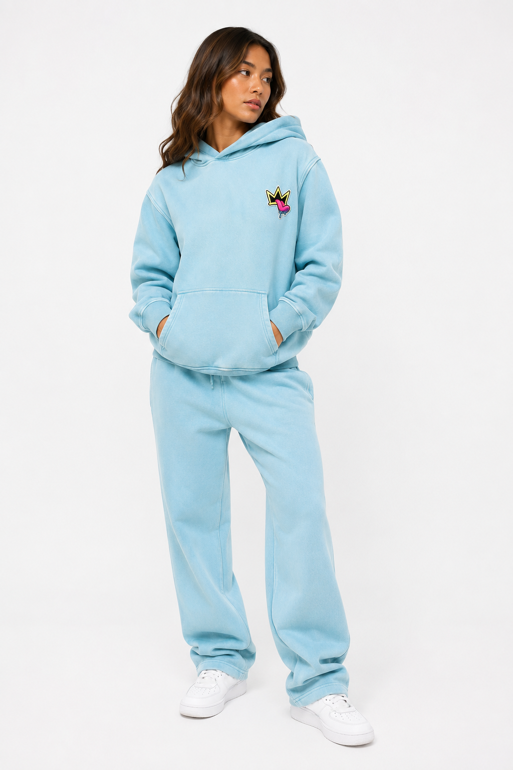 Snow Wash Fleece Oversize Hoodie