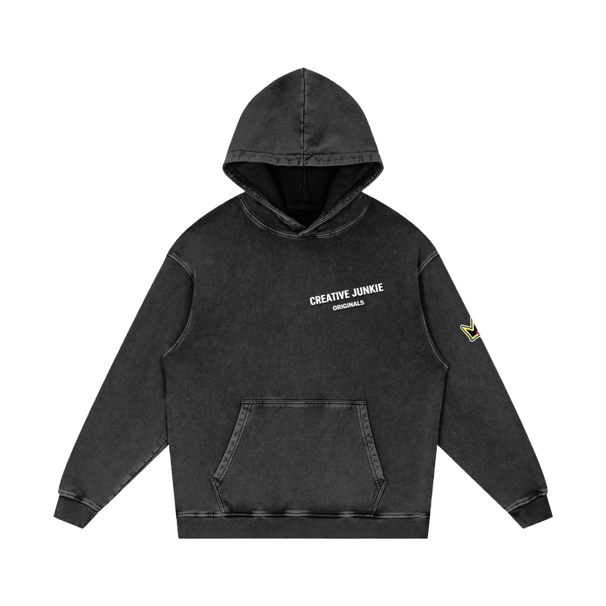 Snow Washed Loose Cotton Hoodie