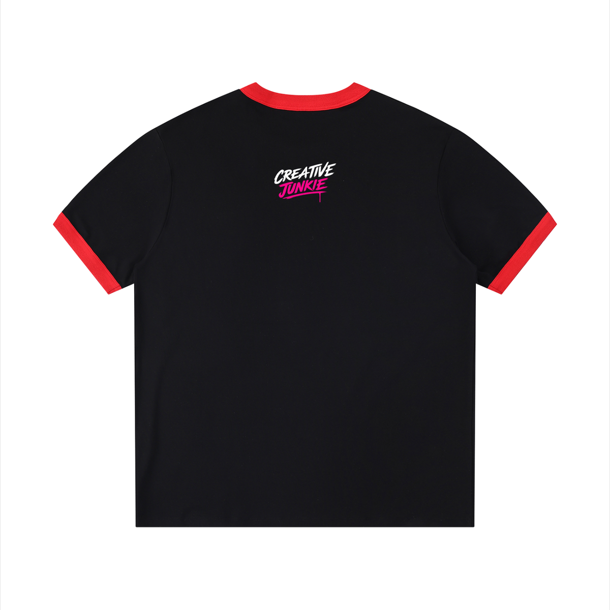 Contrast Edge Ribbed Crewneck T-Shirt